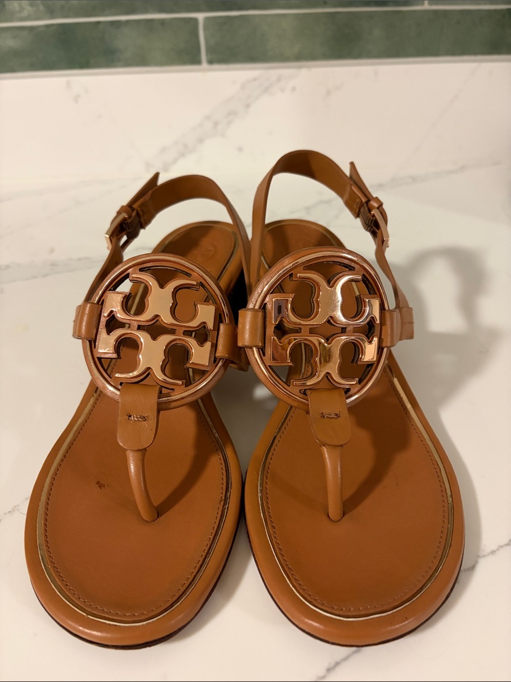 Tory Burch Metal Miller Sling Back Sandals